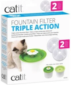 Catit Filters Triple Action 2 Pack - Kanttendrinkbak - 4 X 14.5 X 17.5 Cm Wit -Kattenbenodigdheden Winkel 1004x1200