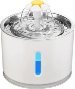 Merkloos Drinkfontein Voor Hond En Kat - RVS Waterbak - Dieren Drinkbak - Vers Water Fontein - Drinkfontein Katten- 3 Standen - 2.4 Liter - Incl. 1 Koolstoffilter -Kattenbenodigdheden Winkel 1017x1200