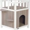 Trixie Kattenhuis Cat's Home Met Balkon Grijs / Wit - 45X65X45 CM -Kattenbenodigdheden Winkel 1026x1200 3