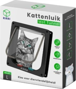 Rirri Kattenluik Met Tunnel - 4 Vergrendelingsstanden - Weersbestendig - Binnen En Buiten - Maat L - Zwart - 25,5 X 23.5 Cm -Kattenbenodigdheden Winkel 1031x1200 1