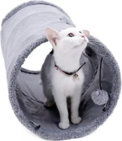 Fuzly Kattentunnel - Speeltunnel - Antraciet - Extra Stevig - Suede - 130cm X 30cm - Large -Kattenbenodigdheden Winkel 1041x1200