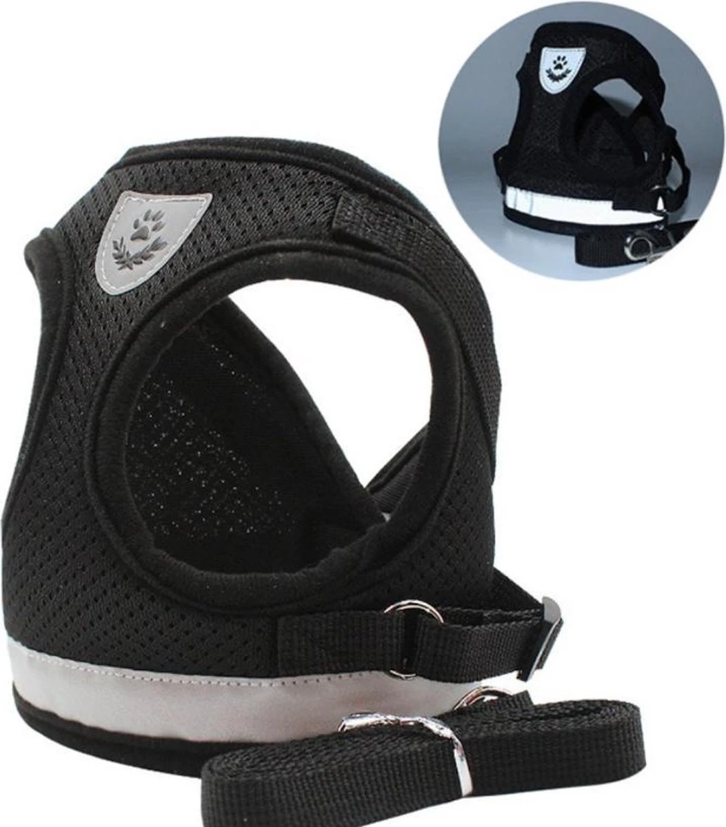 Merkloos Kattentuigje Met Looplijn | Zwart Kattenharnas| Easy Step In | Kattenriem | Kattenlijn | Kattentuig | Maat M 3 Merkloos Kattentuigje Met Looplijn | Zwart Kattenharnas| Easy Step In | Kattenriem | Kattenlijn | Kattentuig | Maat M