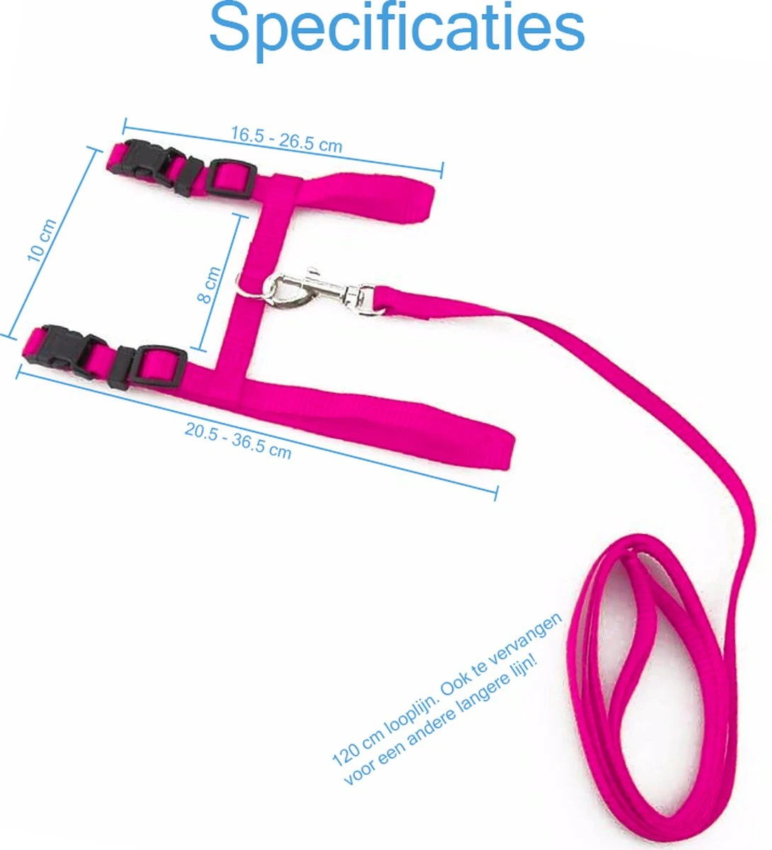 Kattentuigje Met Looplijn Kattenharnas Kittentuigje Kattenriem Met Looplijn Kat Kitten Tuigje Verstelbaar - Roze 5 Kattentuigje Met Looplijn Kattenharnas Kittentuigje Kattenriem Met Looplijn Kat Kitten Tuigje Verstelbaar - Roze - Afbeelding 3