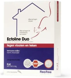 Flea Free Ectoline Duo Kat - Tegen Vlooien En Teken - 2 Pipetten -Kattenbenodigdheden Winkel 1097x1200