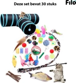 Filo Kattenspeelgoed Set 30 Stuks - Kattenspeeltje Kattentunnel - Kattenhengel - Kattenveertjes - Vis Met Kattenkruid - Kattenspeeltjes Intelligentie Kitten - Interactief Speelgoed Katten - Poezen Speeltjes -Kattenbenodigdheden Winkel 1100x1200 3