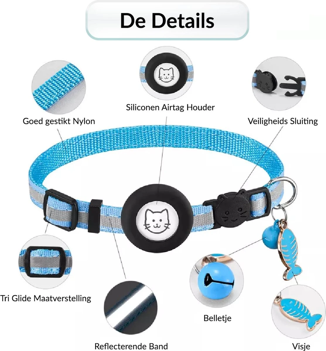 BJØRK Kattenhalsband Airtag - Reflecterend - Zwart - Verstelbaar - 20 Tot 30 Cm - Tracker- GPS - Geschikt Voor Apple AirTag - Kattenriem - Katten Accessoire - Halsband Kat Airtag 10 BJØRK Kattenhalsband Airtag - Reflecterend - Zwart - Verstelbaar - 20 Tot 30 Cm - Tracker- GPS - Geschikt Voor Apple AirTag - Kattenriem - Katten Accessoire - Halsband Kat Airtag - Afbeelding 8