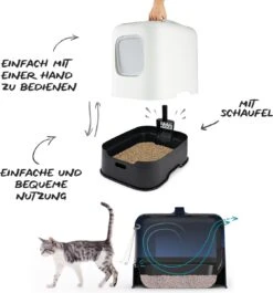 Rotho MyPet Biala Kattenbak Met Kap En Schepje / Gemaakt Van Gerecycled Plastic - Cappucino -Kattenbenodigdheden Winkel 1118x1200 1