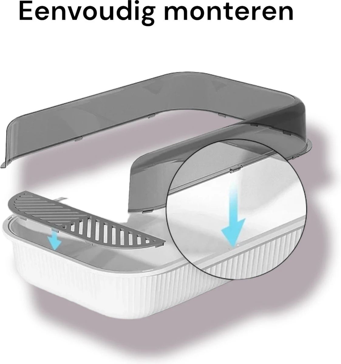 Merkloos Kattenbak - Zwart - Open - Incl. Schep - Modern - Hip - Trendy - Design Kattenbak 9 Merkloos Kattenbak - Zwart - Open - Incl. Schep - Modern - Hip - Trendy - Design Kattenbak - Afbeelding 7