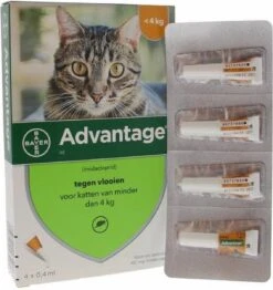 Bayer Advantage 40 Tegen Vlooien - <4kg - 4 X 0,4 Ml - Adult -Kattenbenodigdheden Winkel 1132x1200