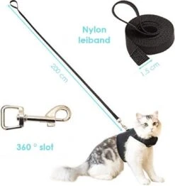 Zootic Kattentuigje Met Leiband Riem Kattenharnas Zwart Maat M Kat & Kitten - Halsomvang 20 Tot 26cm - Borstomvang 30 Tot 34cm -Kattenbenodigdheden Winkel 1133x1200 2