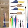 PRETTY KITTY Cat Toy Set Vegan: Grote 15-delige Kattenspeelset Met Kattenhengel, Nepveren En Kattenkruid Speelgoed Kat -Kattenbenodigdheden Winkel 1160x1200 3