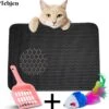 TEBJEN Kattenbakmat – Kattenbak Mat Grit Opvanger - Schoonloop Katten Mat – Dubbele Waterdichte Laag – Uitloopmat Kattenbak – Kattenbak Accessoires - Met Speelgoedmuisje En Schepje - 40x50cm -Kattenbenodigdheden Winkel 1167x1200 10