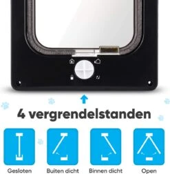 BFreshPets Kattenluik + Massageborstel - Met Tunnel - 4 Vergrendelingsstanden - Weersbestendig - Maat L - Zwart - 27 X 24 Cm 18 BFreshPets Kattenluik + Massageborstel - Met Tunnel - 4 Vergrendelingsstanden - Weersbestendig - Maat L - Zwart - 27 X 24 Cm -Kattenbenodigdheden Winkel 1177x1200