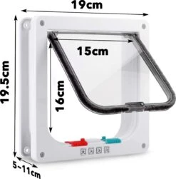 DOWO® - Kattenklep - Kattenluik - Kattenluikje - 4-weg Magneetsluiting Huisdierklep, Eenvoudige Installatie Kattendeur Huisdierendeur Aan De Muur, Houten Deur, Upvc Binnendeur, Baksteenwanden, Houten Deuren (M - Buitenmaat 19 X20 Cm) -Kattenbenodigdheden Winkel 1183x1200 3