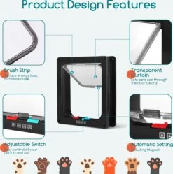 Nobleza Kattenluik Met Tunnel - 4 Vergrendelingsstanden - Weerbestendig - Binnen En Buiten - 28.5 X 25 Cm - Maat XL - Zwart -Kattenbenodigdheden Winkel 1188x1200 1