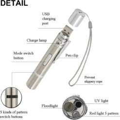 Merkloos Laserpen - Daily Accessoires - USB Oplaadbaar - Kattenspeeltjes - Laserlampje - 7 Verschillende Standen - RVS Zilver - Zaklamp - UV Lamp – Kattenspeelgoed -Kattenbenodigdheden Winkel 1195x1200 4