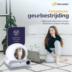 Viervoeter™ Kattenbak Zelfreinigend – Automatische Kattenbak – Zelfreinigende Kattenbak – Anti-geur – 53x58x55cm – Bedienen Via App – 65 Liter -Kattenbenodigdheden Winkel 1198x1200 1
