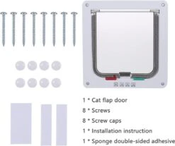 DOWO® - Kattenklep - Kattenluik - Kattenluikje - 4-weg Magneetsluiting Huisdierklep, Eenvoudige Installatie Kattendeur Huisdierendeur Aan De Muur, Houten Deur, Upvc Binnendeur, Baksteenwanden, Houten Deuren (M - Buitenmaat 19 X20 Cm) -Kattenbenodigdheden Winkel 1200x1007 2