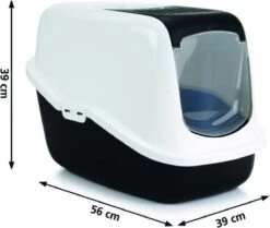 Savic Kattenbak Nestor - Kattenbak - Zwart/Wit - 56 X 39 X 38,5 -Kattenbenodigdheden Winkel 1200x1014