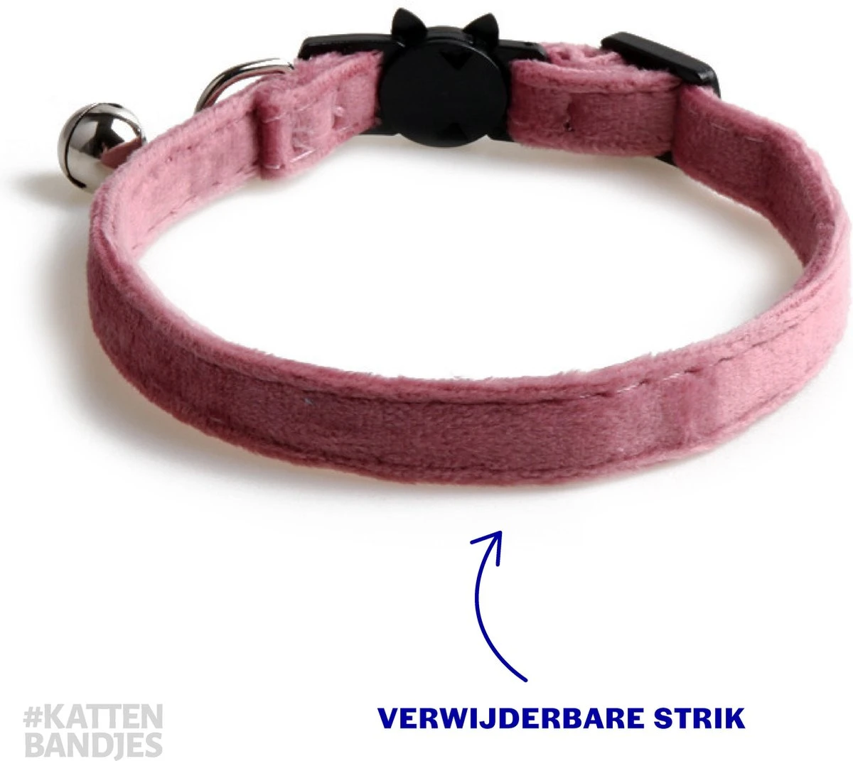 Kattenhalsband Velvet Met Strik | Halsband Kat | Kattenband Velours | Kattenbandje Velvet Met Strik, Veiligheidssluiting En Belletje In Roze 4 Kattenhalsband Velvet Met Strik | Halsband Kat | Kattenband Velours | Kattenbandje Velvet Met Strik, Veiligheidssluiting En Belletje In Roze - Afbeelding 2