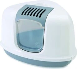 Savic Hoek Kattenbak Nestor Grijs / Wit - 58.5X45.5X40 CM -Kattenbenodigdheden Winkel 1200x1076