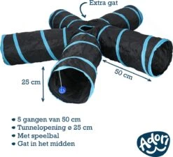 Adori Katten Tunnel 5 Gangen - Kattenspeelgoed - Ø25x50 Cm Zwart 8 Adori Katten Tunnel 5 Gangen - Kattenspeelgoed - Ø25x50 Cm Zwart -Kattenbenodigdheden Winkel 1200x1094