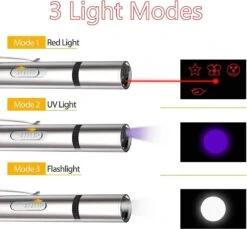 Laserpen - Oplaadbaar Met USB - Rode Laser - RVS Zilver - UV - Zaklamp - LED - Kat - Katten Speeltjes - Kattenspeelgoed - 7 Verschillende Standen -Kattenbenodigdheden Winkel 1200x1114 8