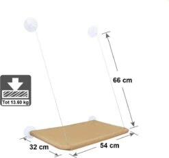 Merkloos Kattenhangmat Voor Raam - Hangmat Kat - Kattenmat - Kattenmand Raam - Kattenmand - Kattenspeeltjes - Beige - Voor Grote & Kleine Katten - Tot 20 KG -Kattenbenodigdheden Winkel 1200x1115 5