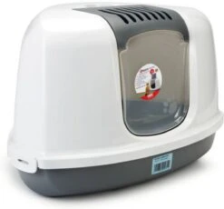 Savic Hoek Kattenbak Nestor Grijs / Wit - 58.5X45.5X40 CM -Kattenbenodigdheden Winkel 1200x1116 5