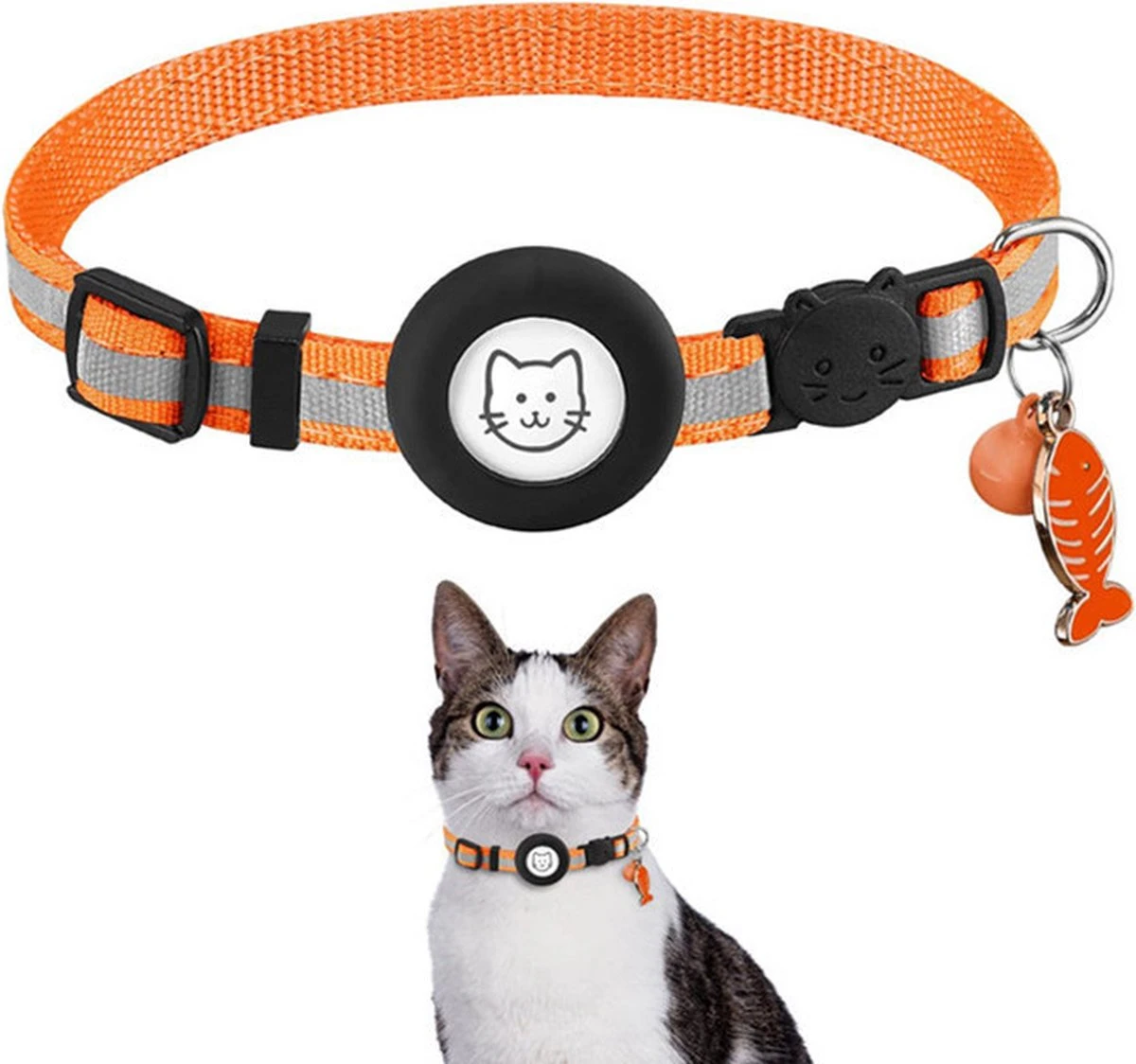BJØRK™ Kattenhalsband Airtag - Reflecterend - Oranje - Verstelbaar - 20 Tot 30 Cm - Tracker- GPS - Geschikt Voor Apple AirTag - Kattenriem - Katten Accessoire - Halsband Kat Airtag 3 BJØRK™ Kattenhalsband Airtag - Reflecterend - Oranje - Verstelbaar - 20 Tot 30 Cm - Tracker- GPS - Geschikt Voor Apple AirTag - Kattenriem - Katten Accessoire - Halsband Kat Airtag