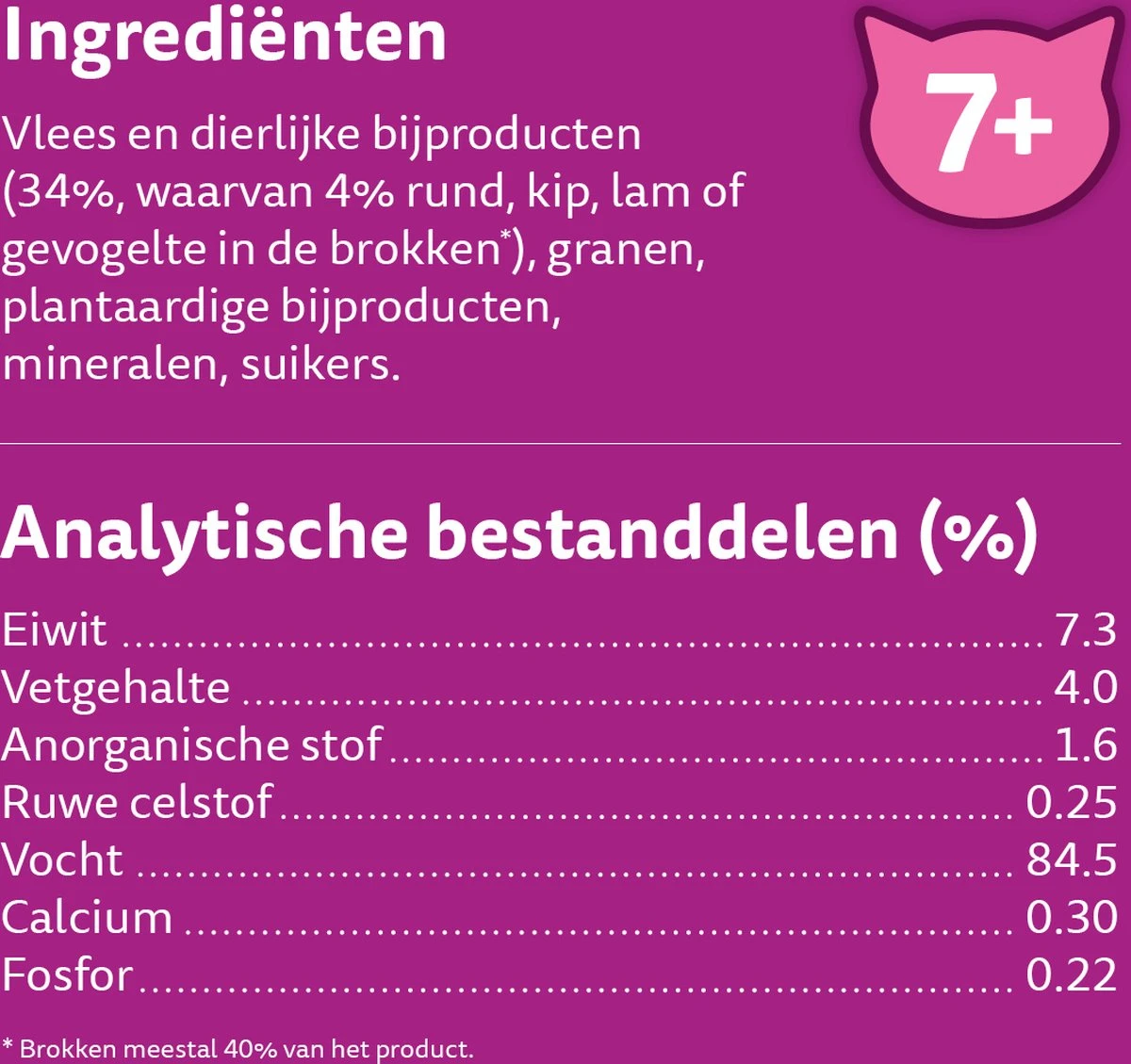 Whiskas 7+ Natvoer - Classic - Selectie In Saus - Maaltijdzakjes 48 X 85 G 8 Whiskas 7+ Natvoer - Classic - Selectie In Saus - Maaltijdzakjes 48 X 85 G - Afbeelding 6