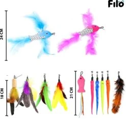 Filo Kattenhengel Set + 12 Kattenspeeltjes – Speelhengels Interactief Kattenspeelgoed – Hengel Kattenspeeltje Kittens - Speelgoed Speelhengel Vis Kat En Kitten -Kattenbenodigdheden Winkel 1200x1137 3