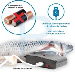 RealN Elektrische Speelvis Clownvis Inclusief Catnip Zakje – Kattenspeeltjes - Kattenspeelgoed – Krachtige Batterij – Bewegende Vis – Leukste Kattenspeeltje Goudvis – Kat Actiever Maken – 30 Cm – Speelvis Katten – Wasbaar – Oplaadbaar – Blauw/Wit -Kattenbenodigdheden Winkel 1200x1148 3