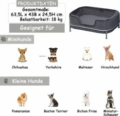 PawHut Hondenbank Met Rugleuning Huisdierenbank Met Metalen Poten Hondenbed Kattenbank D04-157 -Kattenbenodigdheden Winkel 1200x1154 3