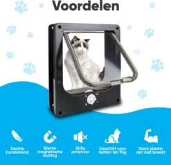 BFreshPets Kattenluik + Massageborstel - Met Tunnel - 4 Vergrendelingsstanden - Weersbestendig - Maat L - Zwart - 27 X 24 Cm 19 BFreshPets Kattenluik + Massageborstel - Met Tunnel - 4 Vergrendelingsstanden - Weersbestendig - Maat L - Zwart - 27 X 24 Cm -Kattenbenodigdheden Winkel 1200x1156 2
