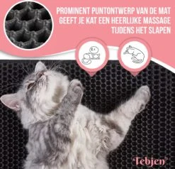 TEBJEN Kattenbakmat – Kattenbak Mat Grit Opvanger - Schoonloop Katten Mat – Dubbele Waterdichte Laag – Uitloopmat Kattenbak – Kattenbak Accessoires - Met Speelgoedmuisje En Schepje - 40x50cm -Kattenbenodigdheden Winkel 1200x1156 6