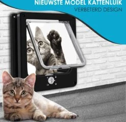 Gluxury Kattenluik Zwart Met Tunnel - 4 Vergrendelingsstanden - Weerbestendig - Binnen En Buiten - Maat L - Nederlandse Handleiding -Kattenbenodigdheden Winkel 1200x1159
