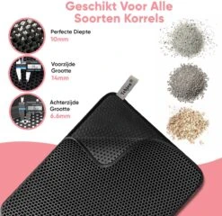 TEBJEN Kattenbakmat – Kattenbak Mat Grit Opvanger - Schoonloop Katten Mat – Dubbele Waterdichte Laag – Uitloopmat Kattenbak – Kattenbak Accessoires - Met Speelgoedmuisje En Schepje - 30cm * 30cm -Kattenbenodigdheden Winkel 1200x1167 5