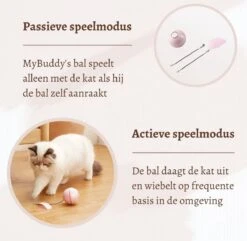 MyBuddy - Interactieve Zelf Rollende Bal - Kattenspeeltjes - Kattenspeelgoed - Bal Voor Katten - LED Lights - Speelgoed - USB - Roze -Kattenbenodigdheden Winkel 1200x1171 6