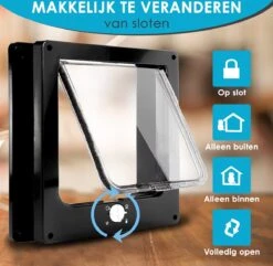 Gluxury Kattenluik Zwart Met Tunnel - 4 Vergrendelingsstanden - Weerbestendig - Binnen En Buiten - Maat L - Nederlandse Handleiding -Kattenbenodigdheden Winkel 1200x1173 1
