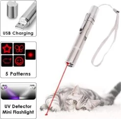 Merkloos Laserpen - Daily Accessoires - USB Oplaadbaar - Kattenspeeltjes - Laserlampje - 7 Verschillende Standen - RVS Zilver - Zaklamp - UV Lamp – Kattenspeelgoed -Kattenbenodigdheden Winkel 1200x1179 3