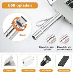 DOWO® - Laserpen - USB Oplaadbaar - Kattenspeeltjes - 7 Verschillende Standen - Laserlampje - RVS Zilver - Laser Pointer -Kattenbenodigdheden Winkel 1200x1181 2