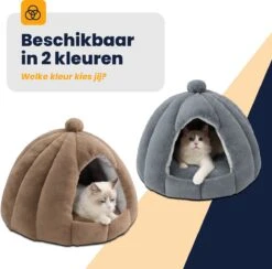 MIRO Katten Huis - Kattenhuizen - Kattenhok - Kattenmand - Dierenhuis - Extra Zacht - Grijs -Kattenbenodigdheden Winkel 1200x1183 2