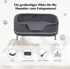 PawHut Hondenbank Met Rugleuning Huisdierenbank Met Metalen Poten Hondenbed Kattenbank D04-157 -Kattenbenodigdheden Winkel 1200x1185 9