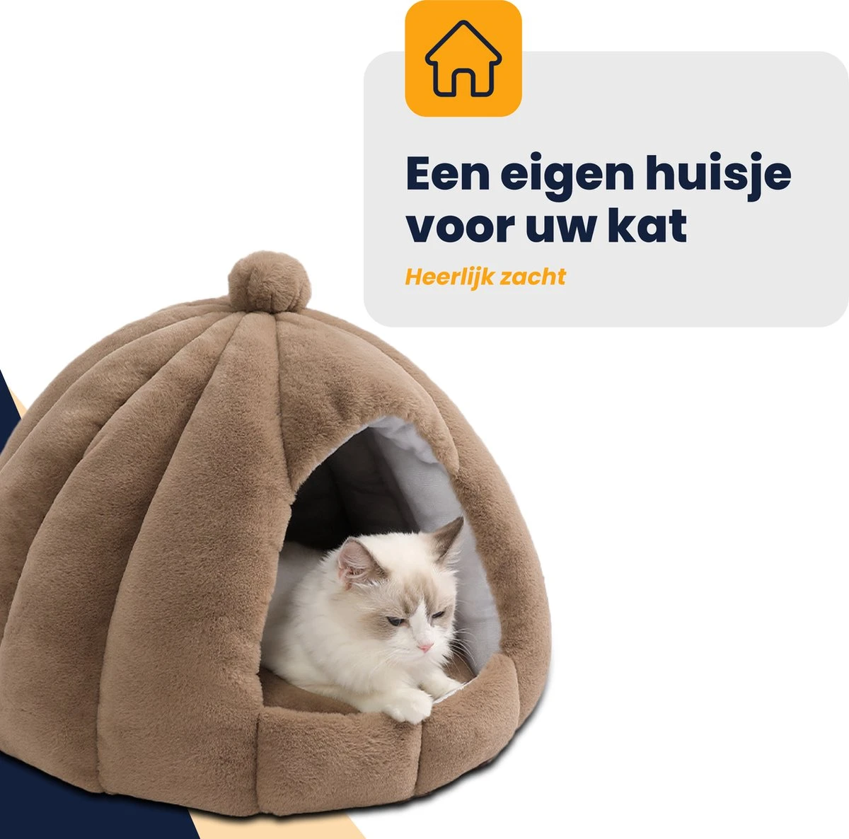 MIRO Katten Huis - Kattenhuizen - Kattenhok - Kattenmand - Dierenhuis - Extra Zacht - Bruin 10 MIRO Katten Huis - Kattenhuizen - Kattenhok - Kattenmand - Dierenhuis - Extra Zacht - Bruin - Afbeelding 8