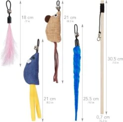 PRETTY KITTY Cat Toy Set Vegan: Grote 15-delige Kattenspeelset Met Kattenhengel, Nepveren En Kattenkruid Speelgoed Kat -Kattenbenodigdheden Winkel 1200x1191 3