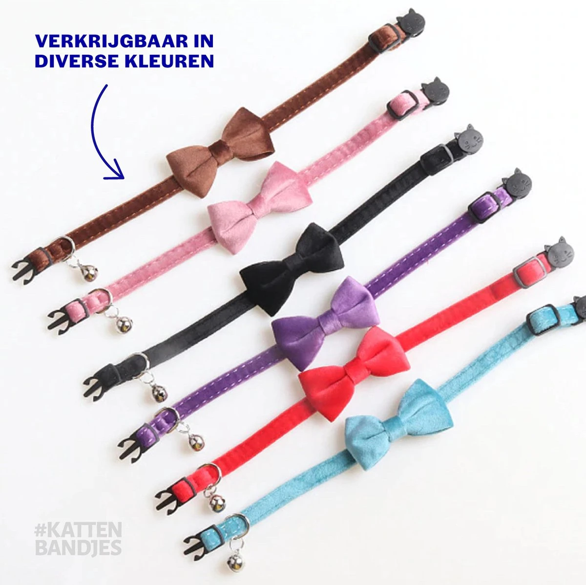 Kattenhalsband Velvet Met Strik | Halsband Kat | Kattenband Velours | Kattenbandje Velvet Met Strik, Veiligheidssluiting En Belletje In Roze 5 Kattenhalsband Velvet Met Strik | Halsband Kat | Kattenband Velours | Kattenbandje Velvet Met Strik, Veiligheidssluiting En Belletje In Roze - Afbeelding 3