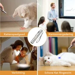DOWO® - Laserpen - USB Oplaadbaar - Kattenspeeltjes - 7 Verschillende Standen - Laserlampje - RVS Zilver - Laser Pointer -Kattenbenodigdheden Winkel 1200x1197 12