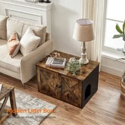 Hoppa! Kattenbak, Kattenhuis, Met Deuren, Vintage Bruin-zwart -Kattenbenodigdheden Winkel 1200x1200 182