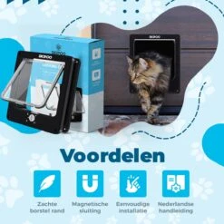 Skipoo Kattenluik Met Tunnel - Weerbestendig - Grote Kat - 4 Vergrendelingsstanden - Zwart -Kattenbenodigdheden Winkel 1200x1200 258
